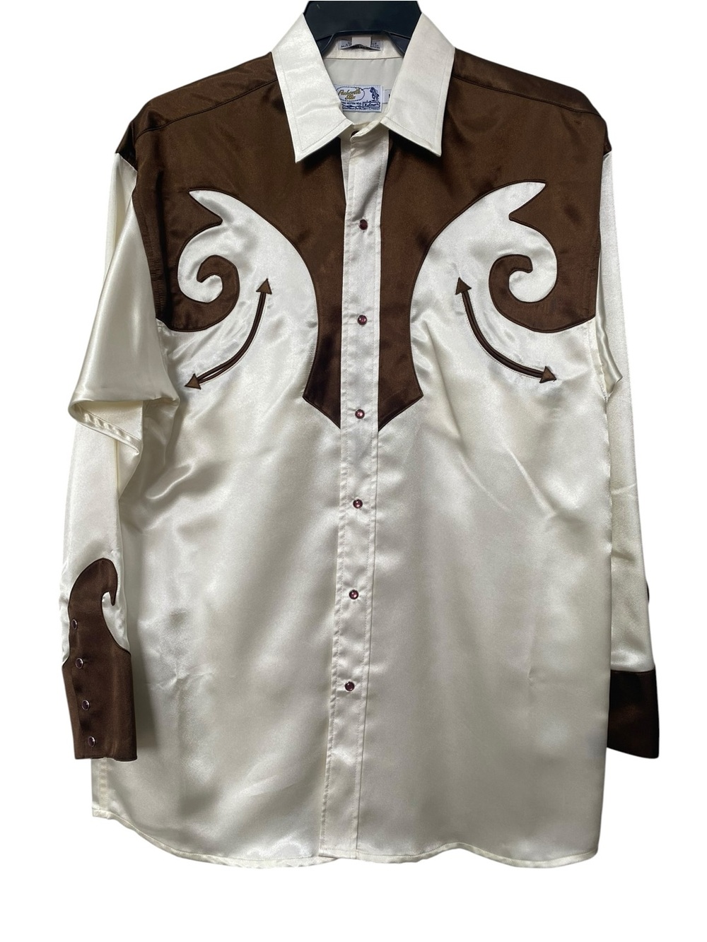 Vintage 50s 60s Panhandle Slim Western Satin Western Cowboy Shirt Mens M